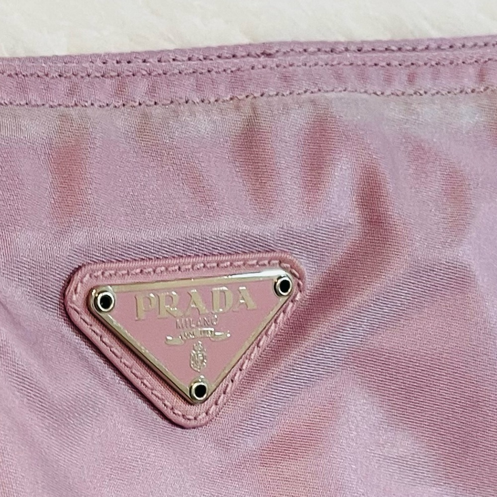 Prada Authentic Dusty Lilac Nylon Crossbody Bag with Adjustable Strap - Picture 11 of 15